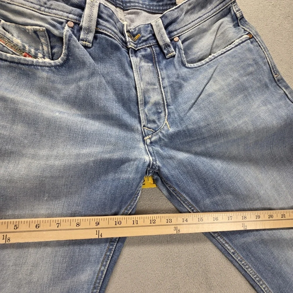Diesel Jeans Mens 32x30 Blue Larkee Regular Straight Distressed Button Fly 008AT